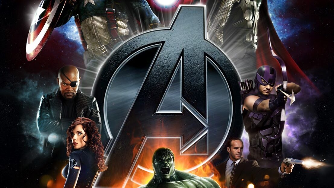 アベンジャーズ(2012)の公式ポスター。Aロゴと主要メンバーが集合し、“集結”を象徴